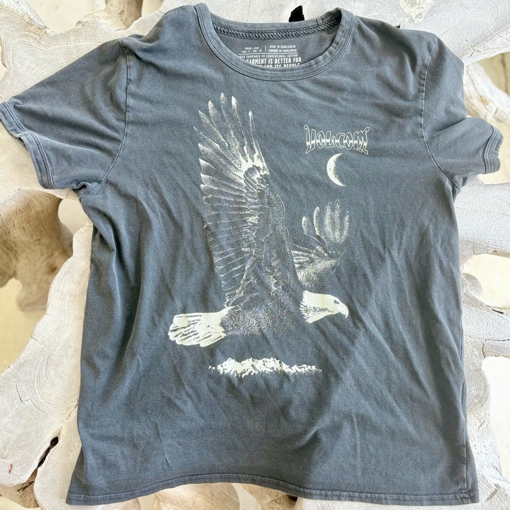 Volcom Organic Cotton Gray T-Shirt Gráfico design